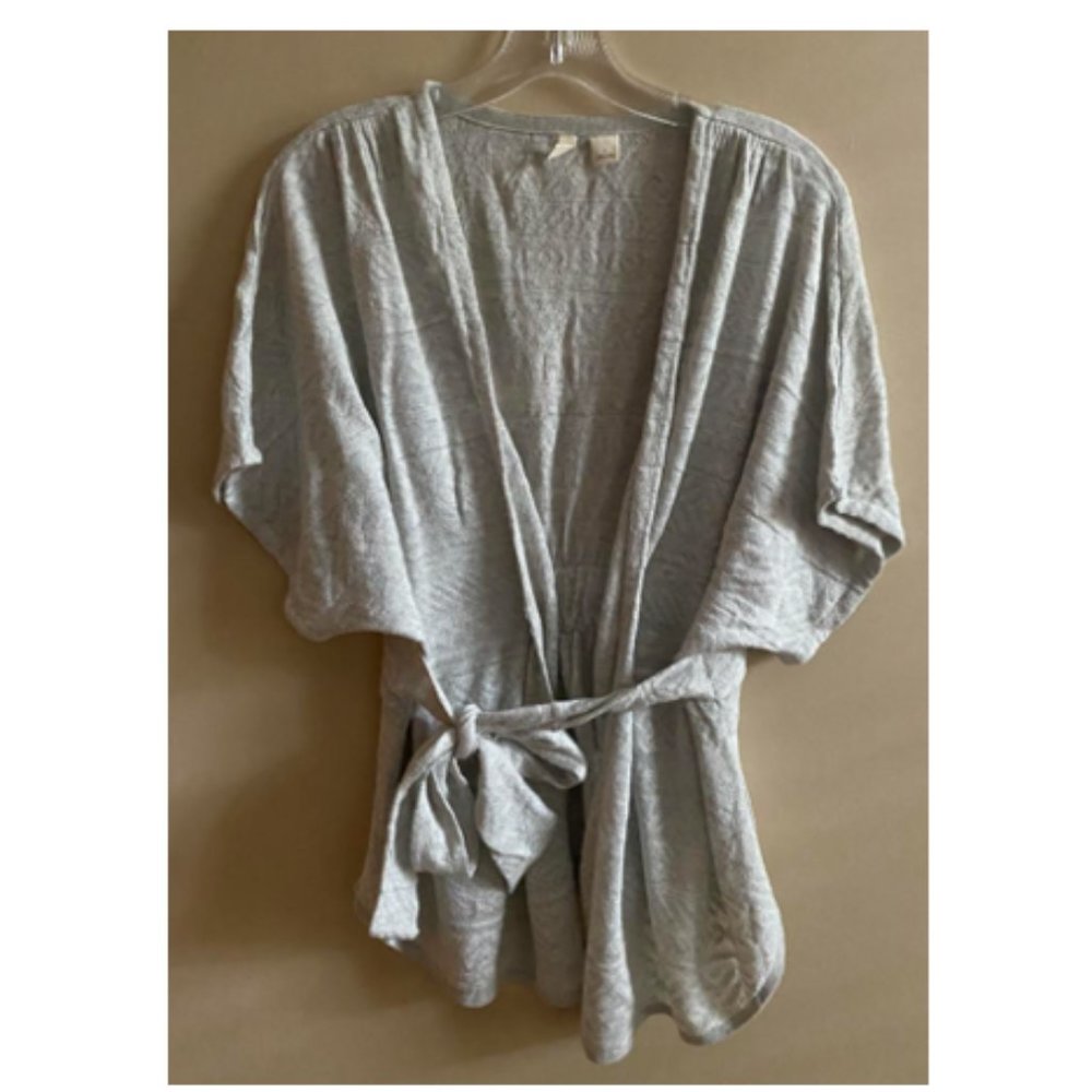 Anthro Light Grey Belted Cardigan-Sz S